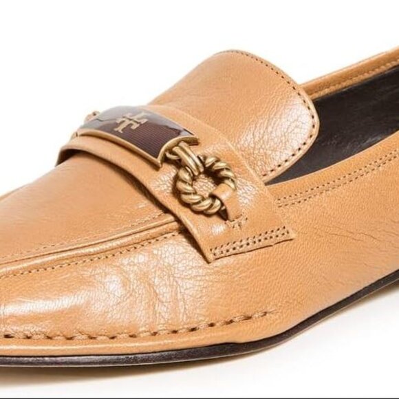 Brand New Tory Burch Sz 8.5 Perrine Loafer Shoes Square Toe Caramel corn 137799 - Picture 1 of 4
